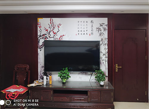 石家庄中式家庭装修电视柜效果展示